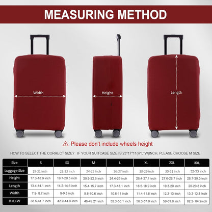 Travel Luggage Cover Suitcase Protector Scratch-Resistant Fit 19-31 Inch Suitcase, Not Included Suitcase (Claret, 2XL(30-31 inch))