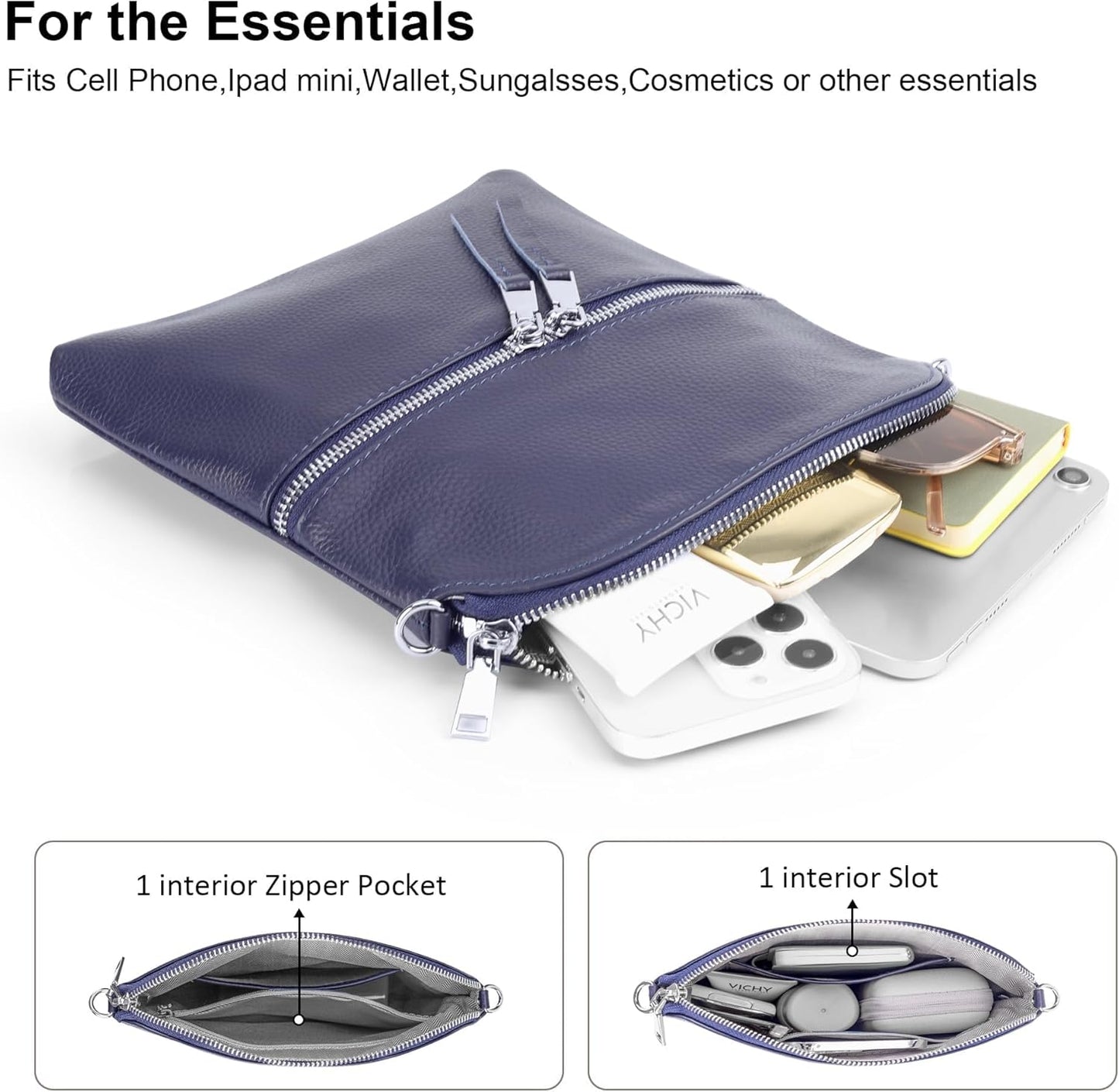befen Genuine Leather Small Crossbody Purses for Women Travel Cross Body Bags Lightweight with Adjustable Shoulder Strap