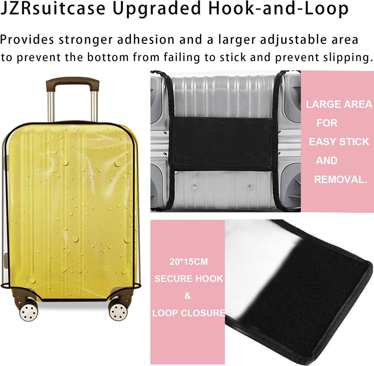 Suitcase Cover for 20" Luggage TSA Approved Clear PVC Thickened Protective Sleeve Cover for Wheeled Luggage Waterproof