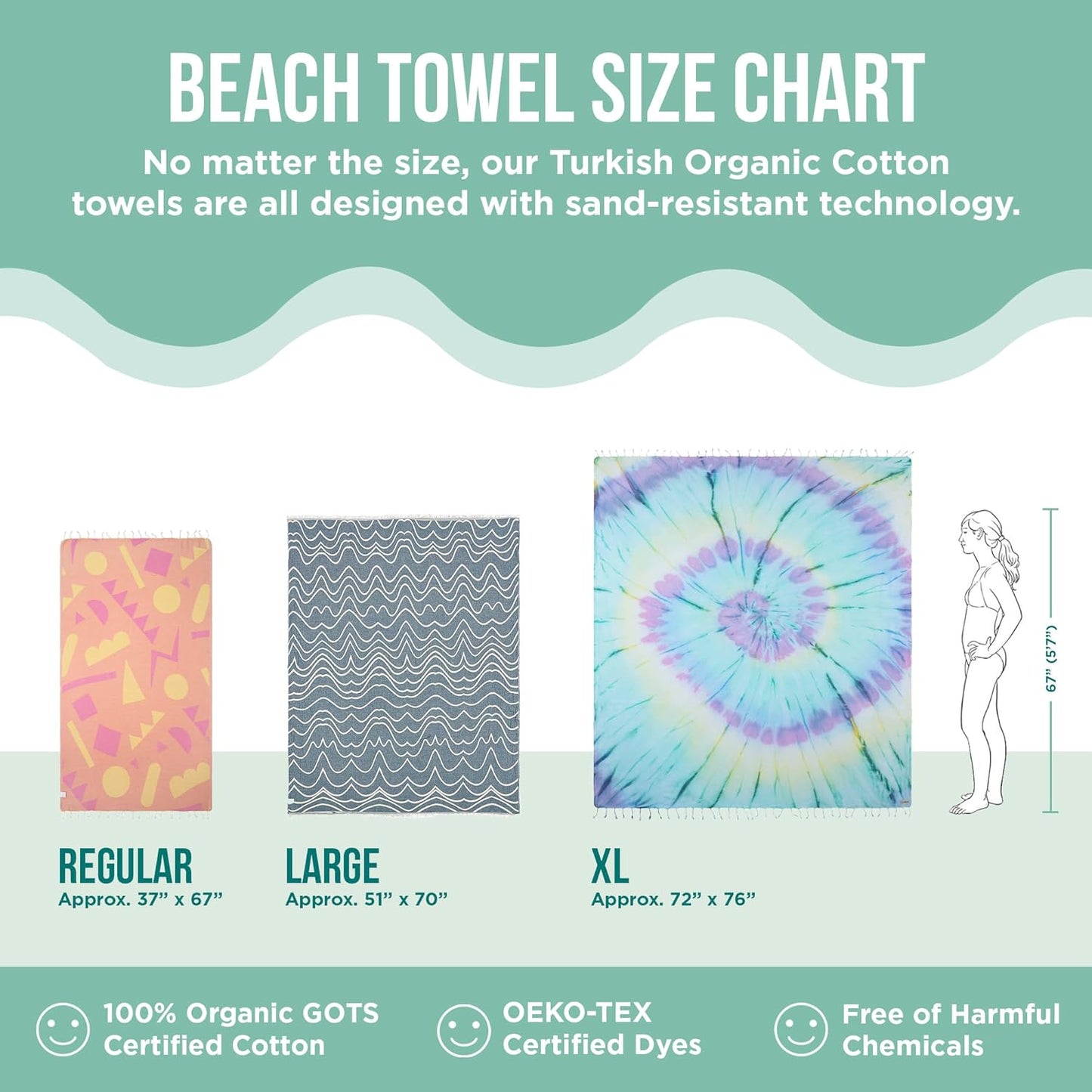 Sand Cloud Oversized Turkish Beach Towel (Mr Otter) - 100% Certified Cotton Turkish Bath Towels - Sand Free & Quick Dry Large Beach Towel for Pool, Yoga, Picnic & Travel - As Seen on Shark Tank