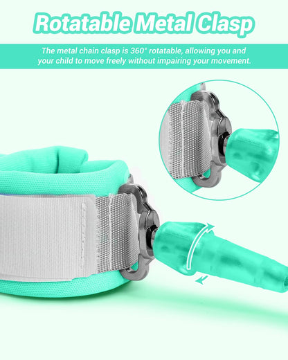 Dr.meter Anti Lost Wrist Link, 2 Pack Toddler Safety Leash with Key Lock, Reflective Child Walking Harness - Dual 8.2ft Length Kids Leash for Supermarket Mall Airport Park Zoo Crowded Places