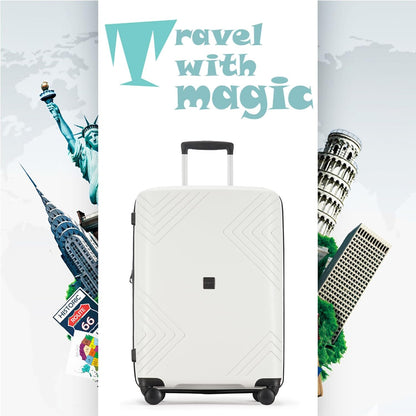 PRIMICIA GinzaTravel Rune series expandable 3 Luggage Sets,Lightweight Hardside Suitcase With Spinner Wheels TSA Lock,PP material business fashion suitcase