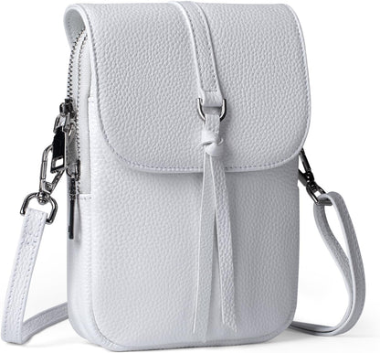 befen Genuine Leather Small Crossbody Bags for Women, Multi Pocket Cell Phone Crossbody Purse with RFID Blocking Card Slots