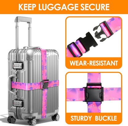 Adjustable Travel Luggage Strap Suitcase Belt Travel Bag Accessories 1.96 in W x 6.23 ft L