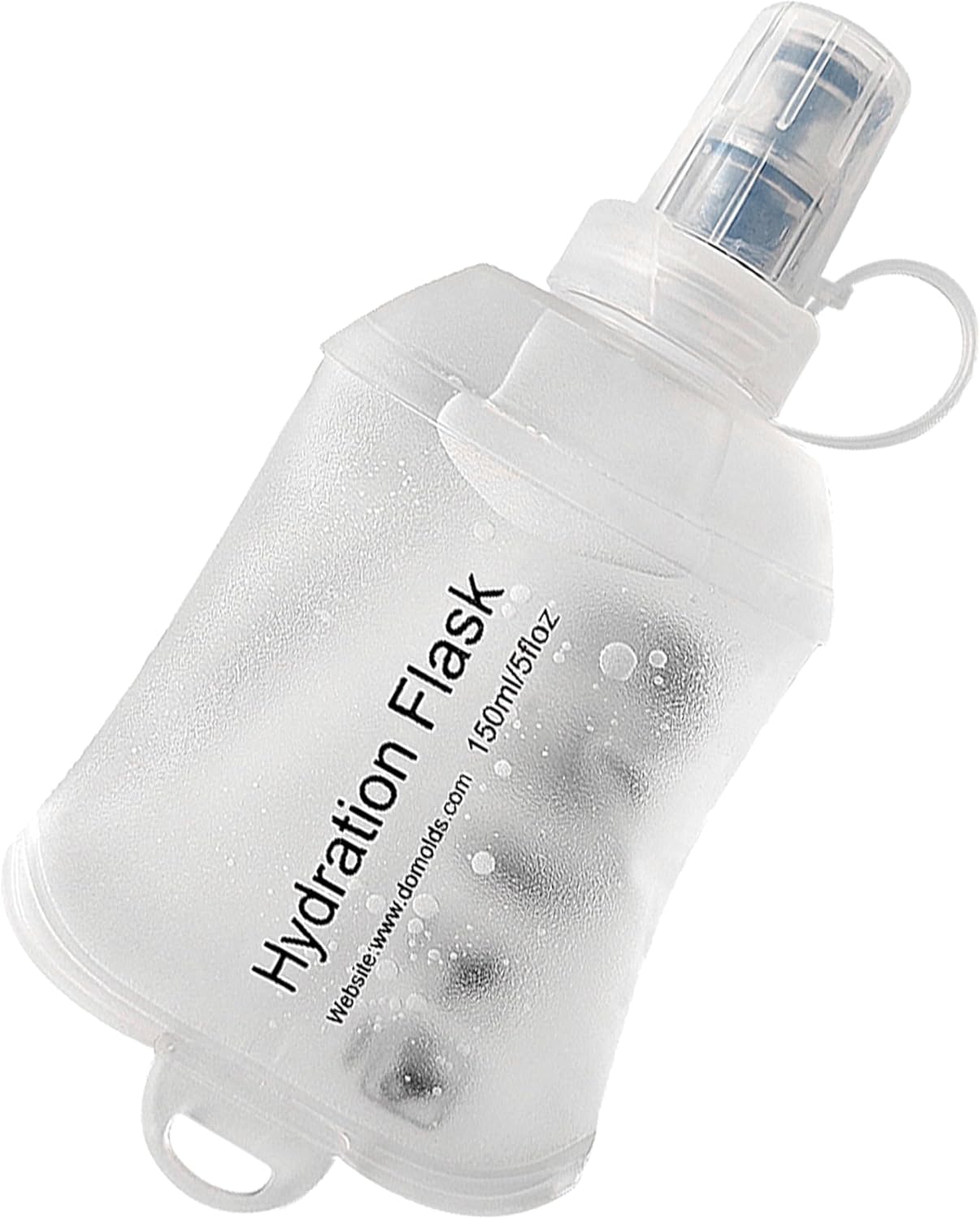 CLINTT 150ml Soft Flask, Foldable Running Water Bottle, TPU Folding Soft Water Flask, BPA-Free Collapsible Flask for Hydration Pack Running Vest, Cycling, Climbing, Hiking - 1Pcs, White