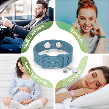 Motion Sickness Bracelets Sea Sickness Wristbands for Motion Sickness/Morning Sickness/Pregnancy Nausea Anti Nausea Bands Acupressure Wristband Motion Sickness Bands (1 Pair Pine Green