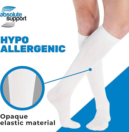 ABSOLUTE SUPPORT Cotton Compression Socks for Women & Men 20-30 mmhg Knee High