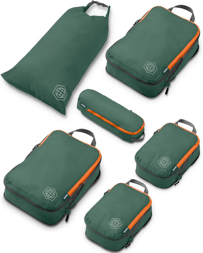 Compression Packing Cubes Set for Travel - Lightweight, Durable Clothes Organizer for Carry-On Luggage and Suitcases by TRIPPED Travel Gear