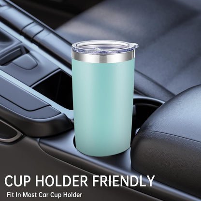 20 oz Tumblers Bulk Stainless Steel Tumbler with Lid Double Wall Vacuum Insulated Coffee Mug 20oz Powder Coated Cup for Hot and Cold Drinks, Turquoise, 6 pack
