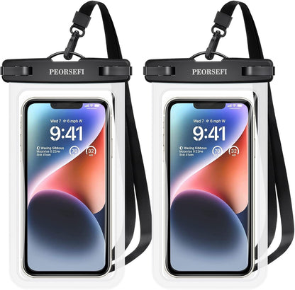 Universal Waterproof Phone Pouch-Waterproof Phone Case for iPhone 15 14 13 12 Pro Max XS Plus Galaxy S24+ S23 Up to 7",IPX8 Waterproof Cellphone Dry Bag Beach Vacation Cruise Ship Essentials-2 Pack