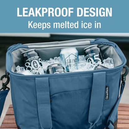 CleverMade Collapsible Insulated Cooler Bag – Leakproof Soft Folding Cooler for Beach, Travel, Car