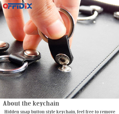 OFFIDIX Large Zippered Key Case,Leather Portable Key Cabinet, 40 Key Hooks Key Organizer,Manager & Landlord Key Holder,Suitable for Real Estate Sales,Hotel Executives, Car Service