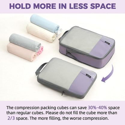 BAGAIL 6 Set/4 Set Lightweight Compression Packing Cubes for Travel, Anti-Tearing Expandable Organizer Bags for Suitcase