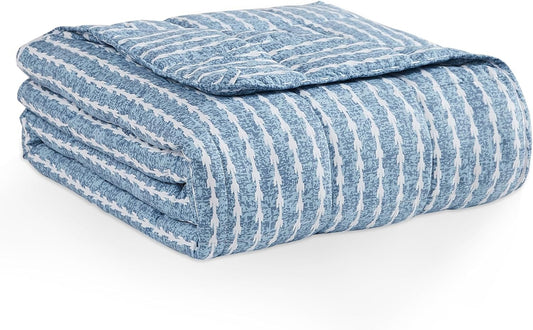 L'AGRATY Weighted Blanket - 60"x80" 17lbs Cooling Breathable Heavy Blanket Microfiber Material with Glass Beads for Adult All-Season Summer Fall Winter Soft Thick Comfort