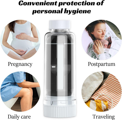 Portable Bidet for Travel, VITCOCO Electric Travel Bidet Sprayer with 2 Water Bottles and Zip Case, Rechargeable High Pressure Handheld Bidets Perfect for Personal Cleaning, Gift for Women,Friend,etc.