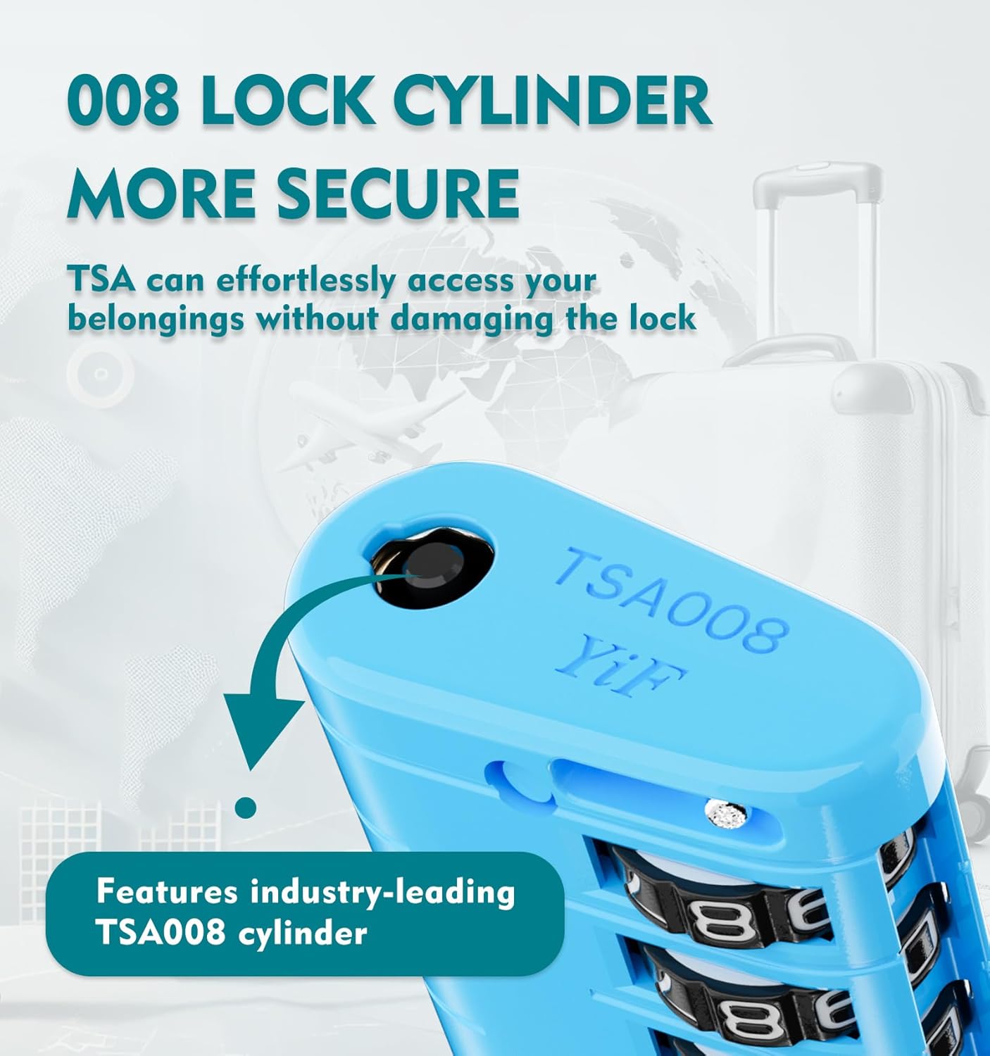 ANVIL TSA Approved Luggage Locks – High Security TSA008 Combination Travel Locks with Inspection Indicator for Suitcases and Backpacks. (4, Bule)
