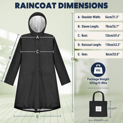 ANYOO Waterproof Rain Poncho Lightweight Reusable Hiking Hooded Coat Jacket for Outdoor Activities