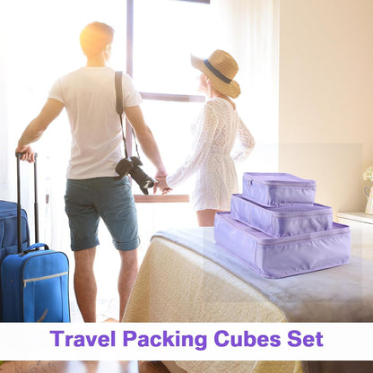 Reginary 6 Set Travel Packing Cubes Luggage Organizer Set Lightweight Suitcase with Shoe Bag for Clothes Toiletries