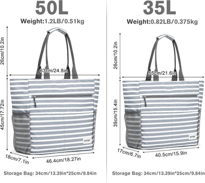 G4Free Beach Bag, Waterproof Sandproof Beach Tote Bag, Large Capacity Foldable for Women