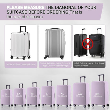 Travel Luggage Cover - Scratch-Resistant Fit 19-31 Inch Suitcase Protector, Lavender Purple (L, 26-27 inch)