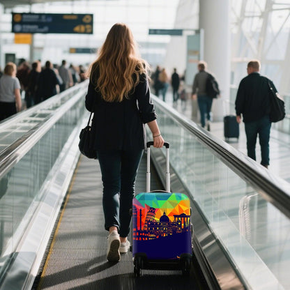 WUJIAONIAO Travel Luggage Cover Baggage Suitcase Cover Protector Skins 18-32 Inch (City, L (for 25-28 inch luggage))