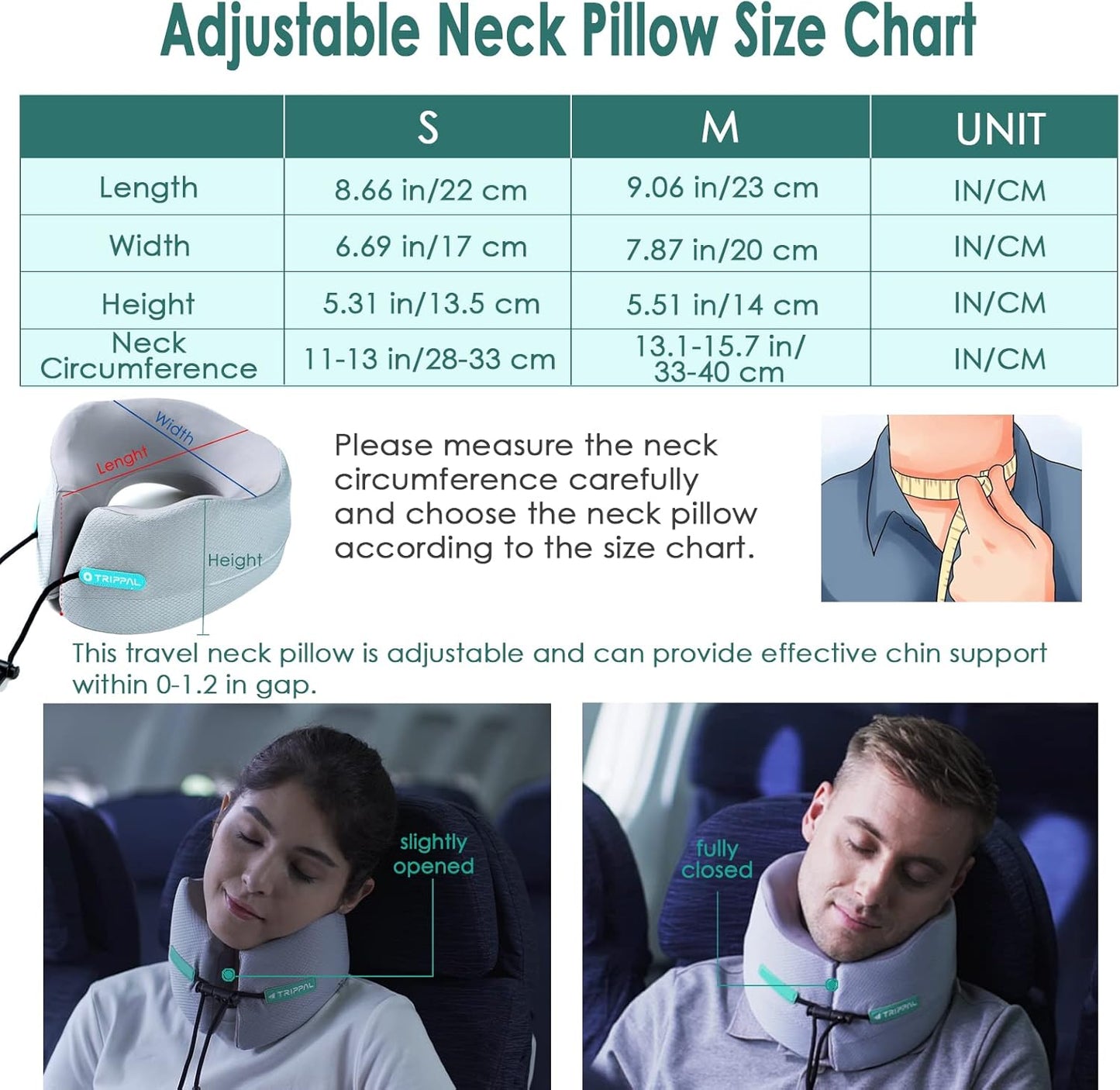 Travel Pillow for Airplane Neck Chin Support Memory Foam Machine Washable Adults Unisex Neck Pillows for Travel Airplane Sleeping Car Office Grey Small