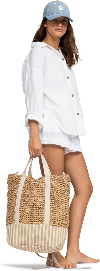 Roxy Women's Beach Tote Bag | Travel | Vacation | Straw | Lightweight | Breathable