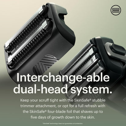 MANSCAPED® The Chairman™ PRO Package - Men’s Electric Face Shaver with Two Interchangeable Blades, SkinSafe® Four-Blade Foil & Stubble Trimmer, Power Shave Gel, Face Shave Soother Aftershave