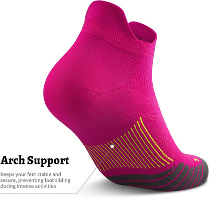 PAPLUS Ankle Compression Sock for Men and Women 2/4/6 Pairs, Low Cut Compression Running Sock with Ankle Support