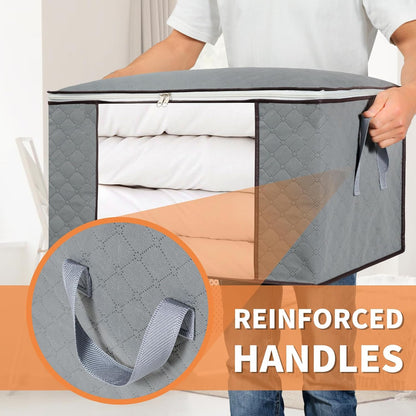 combocube 6 Pack Closet Organizers and Storage Containers, Clothes Storage Bins, Storage Bags with Large Clear Window & Handles for Comforter, Pillow, Quilt, Bedding, Clothes