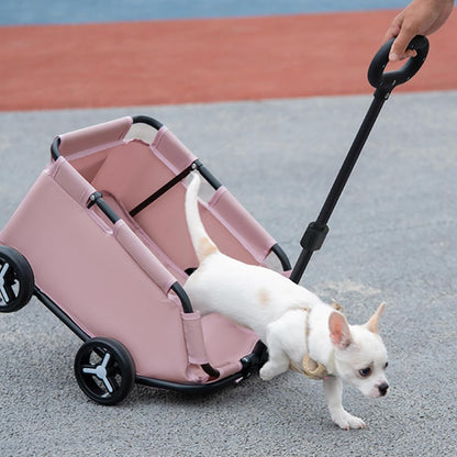 Dog Stroller 4 Wheels Folding Dog Cart Pet Stroller for Travelling Shopping Walking Playing for Small Dogs Cats, Up to 13.2lbs