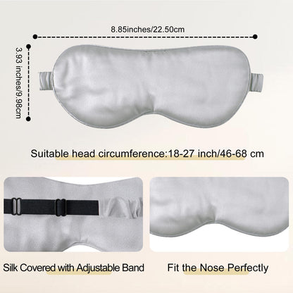 ZIMASILK Adjustable 100% 22 Momme Mulberry Silk Sleep Mask for Sleeping, Filled with Premium Mulberry Silk, Softest & Breathable Eye Sleeping Mask (Light Grey)