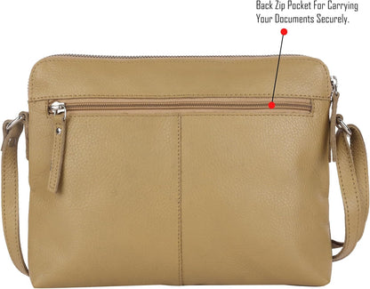 Wise Owl Accessories Small Soft Pebbled Real Leather Crossbody Handbags Purses Sling Crossover Shoulder Bag