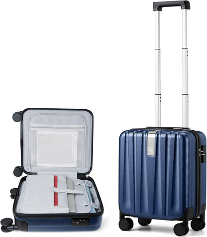 Hanke 16 inch Underseat Carry on Suitcases with Wheels,Lightweight Hard Shell Carry on Luggage with Wheels for Weekender, Small Suitcase,Travel Luggage Christmas Gifts for Birthday （Dark Blue）