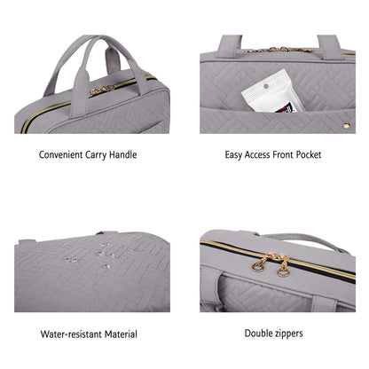 BAGSMART Toiletry Bag Travel Bag with Hanging Hook, Water-resistant Makeup Cosmetic Bag Travel Organizer for Accessories, Shampoo, Full Sized Container, Toiletries Grey, Large