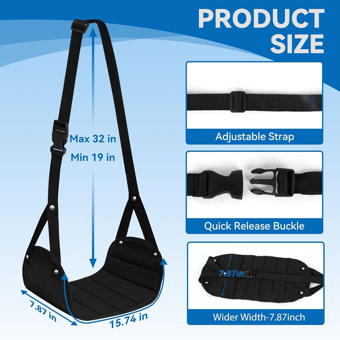 Foot Hammock for Plane Travel - 2 Pack Airplane Foot Hammock, Portable Foot Rest Leg Hammock for Airplane Travel, Adjustable Plane Footrest Foot Sling, Air Essentials for Long Flight