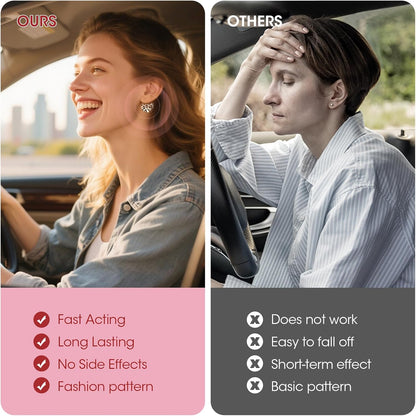 MQ 33ct Motion Sickness Patch Non Drowsy, Sea Sickness Patches for Cruise Ship Travel, Waterproof Patch Behind Ear for Car Airplane Altitude Sickness, Long Last 72H, Leopard Pattern