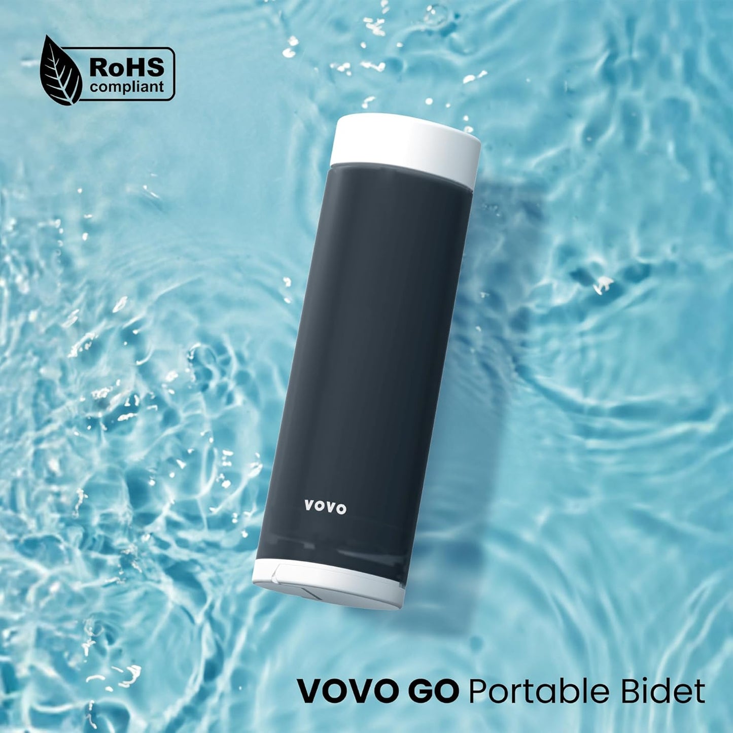 VOVO Go Portable Electric Bidet for Travel - 2 Adjustable Pressure Settings, Compact Handheld Bidet, Ideal for Personal Hygiene & Postpartum Care, Lightweight & Leak-Proof Design - 140ml, Black