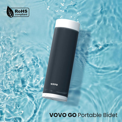 VOVO Go Portable Electric Bidet for Travel - 2 Adjustable Pressure Settings, Compact Handheld Bidet, Ideal for Personal Hygiene & Postpartum Care, Lightweight & Leak-Proof Design - 140ml, Black