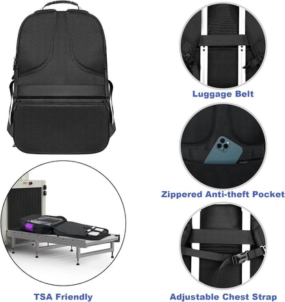 Z-MGKISS 52L Travel Backpack for Women, Large Waterproof Anti-Theft Backpack 17.3 Inch with USB Port, TSA-Approved Daypack, Gifts for Women Teacher Business College, Purple
