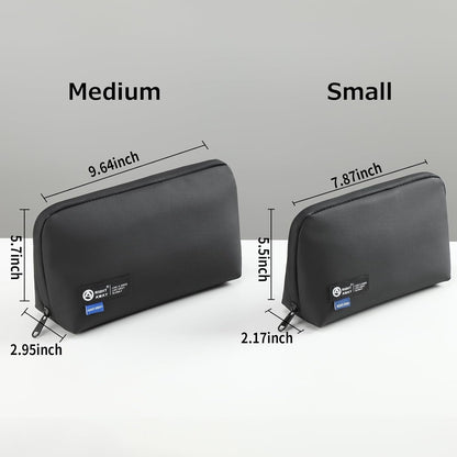 RIGHT AWAY Travel Tech Pouch，Waterproof Cord Case，Electronics Organizer Travel Case，Cable Organizer Storage Bag For Phone, Charger, Accessories(BLACK)