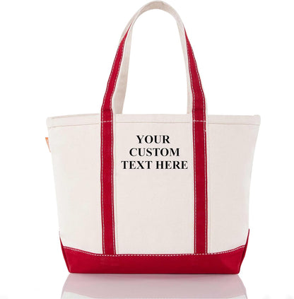 CB STATION Medium Classic Canvas Tote Bag for Women, Top Zipper Closure, Outer Pocket, Daily Essentials, Groceries, Traveling
