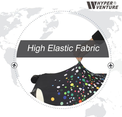 HYPER VENTURE Washable Luggage Cover - Fashion Suitcase Protector Fits 23-26 Inch Luggage (Color Dots, M)