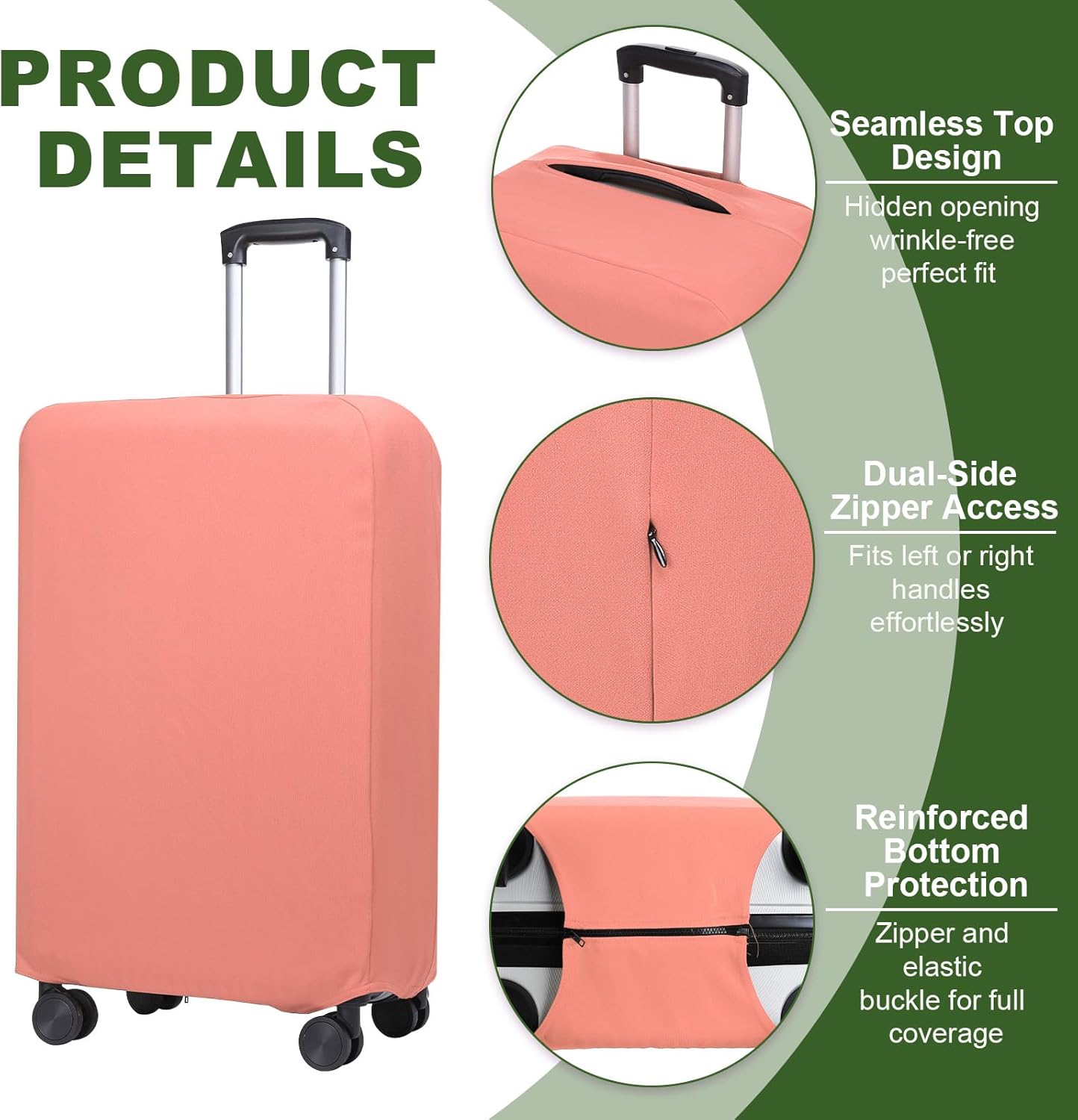 PATIKIL Luggage Cover, Suitcases Covers Elastic Carry on Cover Protector Washable Scratch-Resistant Fits 24-25 Inch Luggage for Travel Business Trips, Pink