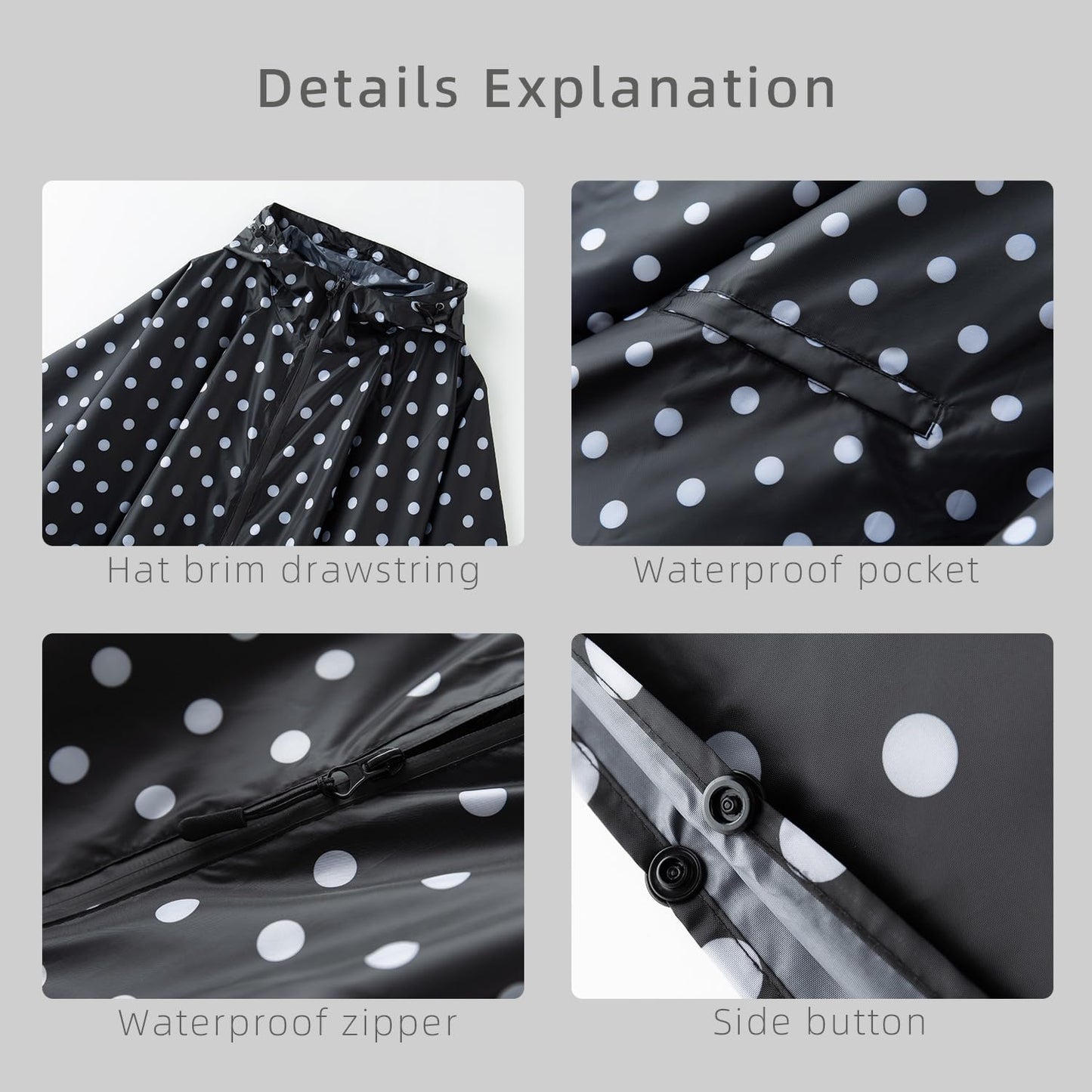 Cloak raincoat Unisex poncho Adult hooded men and women with pockets Mountaineering hiking rainstorm prevention