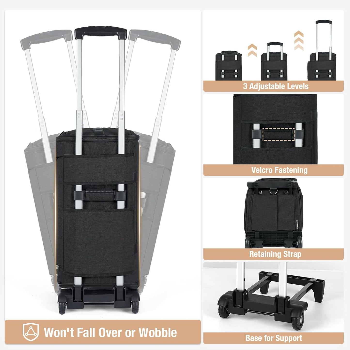 Garment Bags with Wheels, Garment Convertible Weekender Bags, Large Garment Bags for Travel, Duffle Luggage Bag Garment Bag (Black)