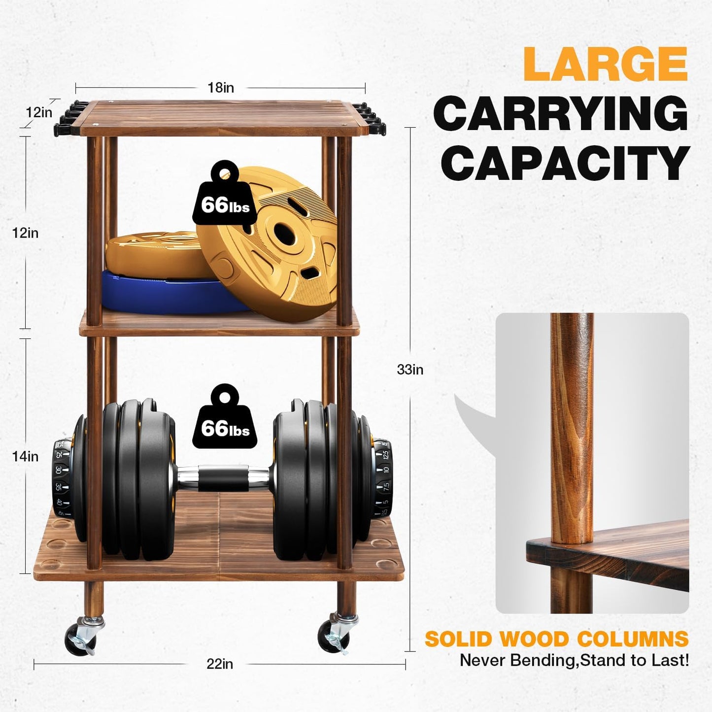 Ghosthorn Fishing Rod Holders for Garage Fishing Pole Rack Hold up to 10 Rods Fishing Pole Holders Wooden Organizer Fishing Rod Rack car Fishing Gear Storage Equipment (3 Tier)