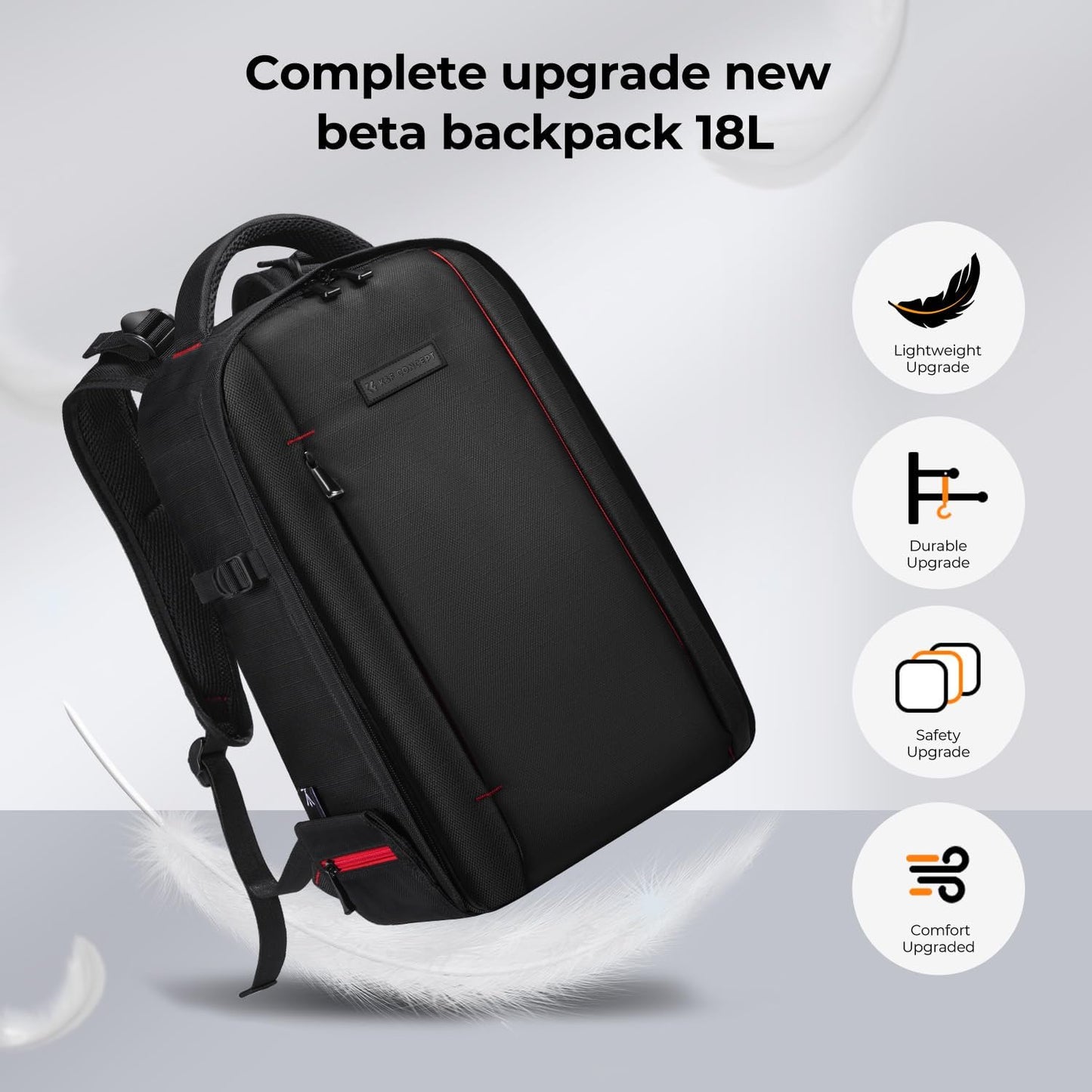 K&F CONCEPT Camera Backpack for Photographers Large Waterproof Photography Camera Bag with Laptop/Tripod Compartment for Men Women Black Red