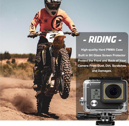 Compatible for Go Pro Hero 4/3+/3 Black Silver Waterproof Housing Case 45M/147FT Protective Underwater Diving Case Shell with Cameras Handle Mount Accessories Kit