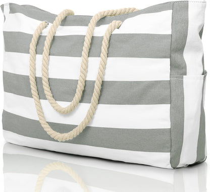 Becokan Beach Bags for Women Large Waterproof Beach Tote Bag Zipper Beach Bags Waterproof Sandproof Swim Pool Bag Large Tote